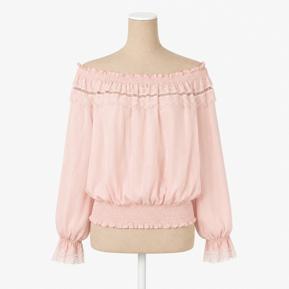 Romantic Lace Trim Smocked Peasant Top Size S Pink Coquette Regency Boho Prairie
